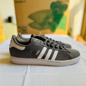 Adidas Originals Gray and White Campus II Sneakers new in original box